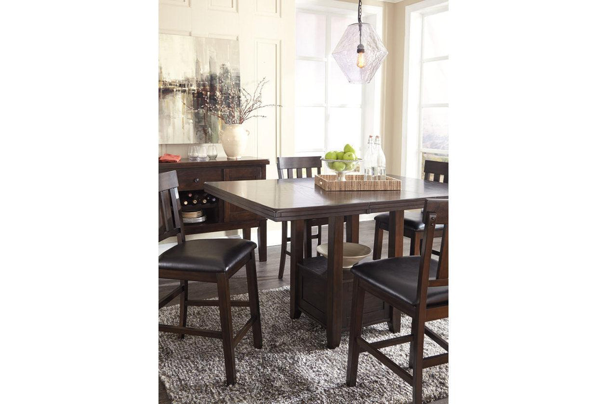 Haddigan Dark Brown Counter Height Dining Extension Table by Ashley at Eve Furniture