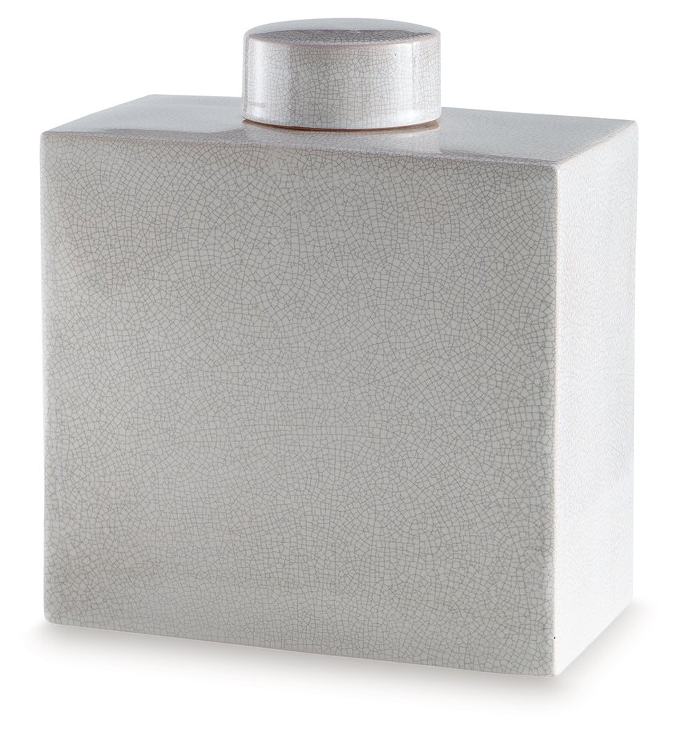 Haddworth Antique White Jar by Ashley at Eve Furniture