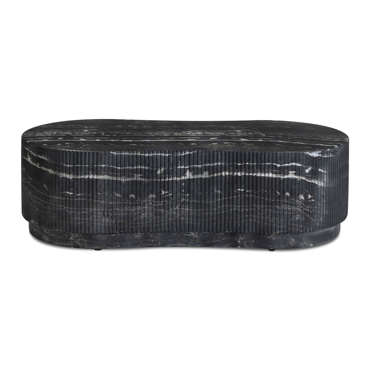 Hades 47" Black Faux Marble Indoor/Outdoor Concrete Coffee Table by TOV Furniture at Eve Furniture