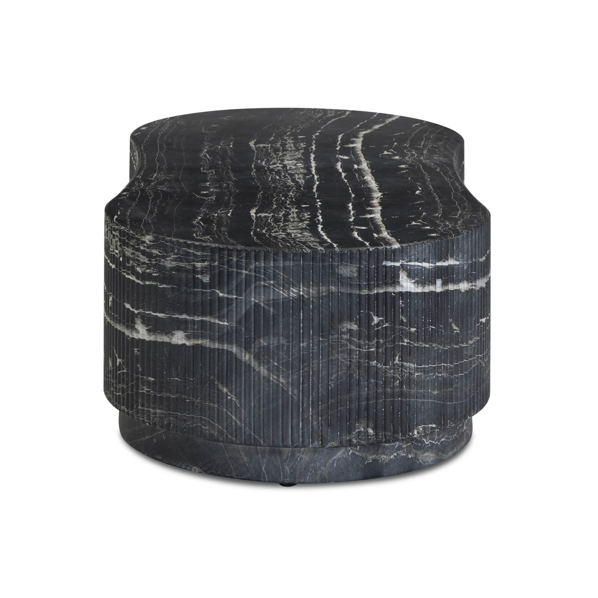 Hades 47" Black Faux Marble Indoor/Outdoor Concrete Coffee Table by TOV Furniture at Eve Furniture