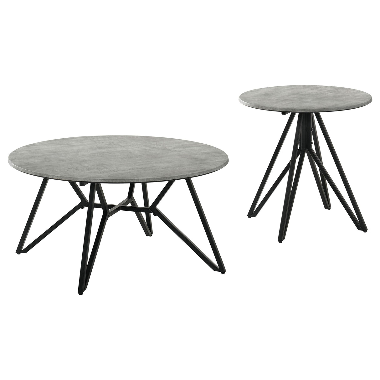 Hadi Cement 2-Piece Round Coffee and End Table Set by Coaster at Eve Furniture
