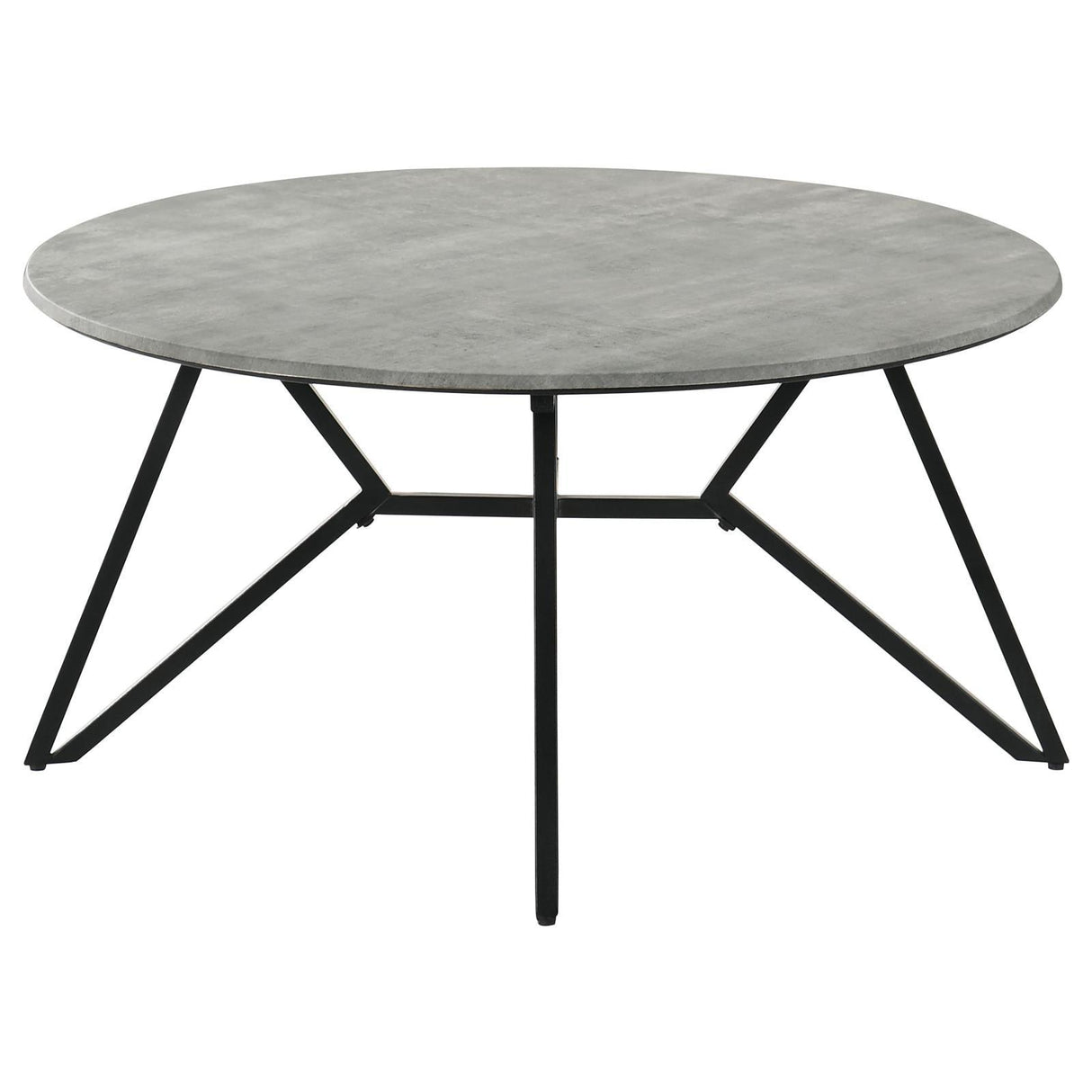 Hadi Cement/Gunmetal Round Coffee Table with Hairpin Legs by Coaster at Eve Furniture