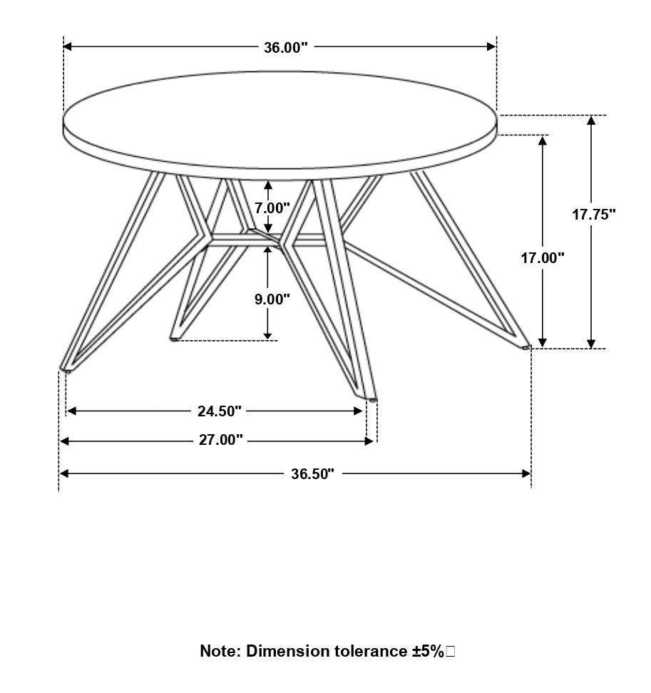Hadi Cement/Gunmetal Round Coffee Table with Hairpin Legs by Coaster at Eve Furniture