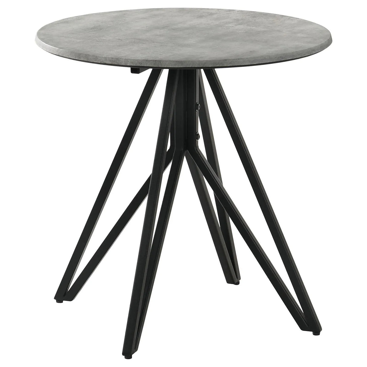 Hadi Cement/Gunmetal Round End Table with Hairpin Legs by Coaster at Eve Furniture