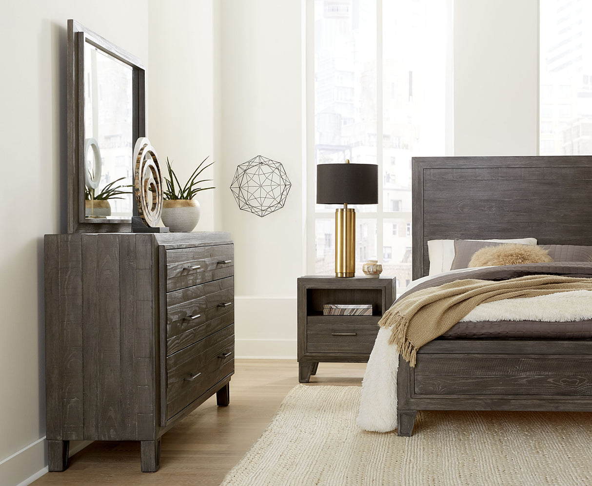Hadley Solid Wood California King Panel Bed in Onyx by Modus Furniture at Eve Furniture