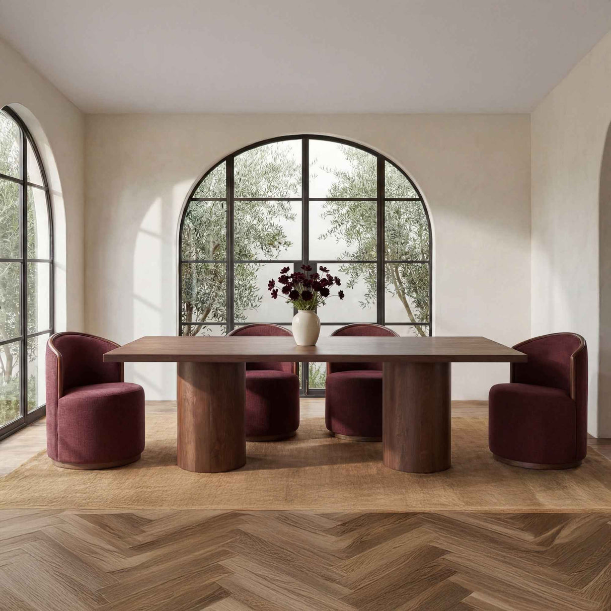 Hadley Warm Brown Large Dining Table by Moe's Home at Eve Furniture