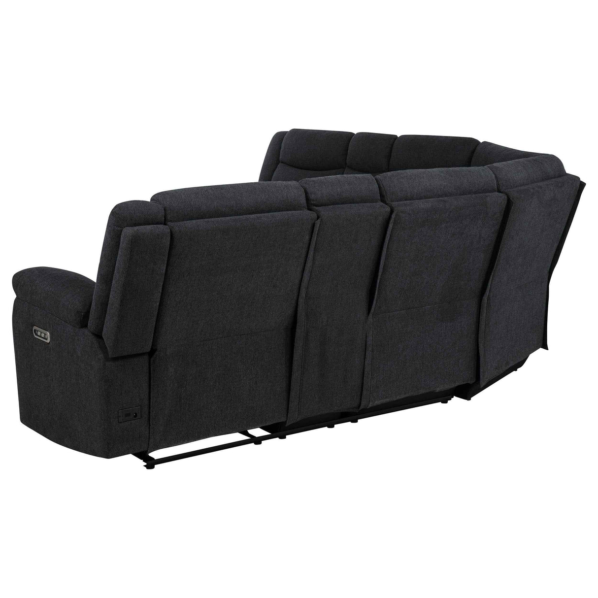 Hagen Steel Grey Upholstered Power Reclining Sectional Sofa by Coaster at Eve Furniture