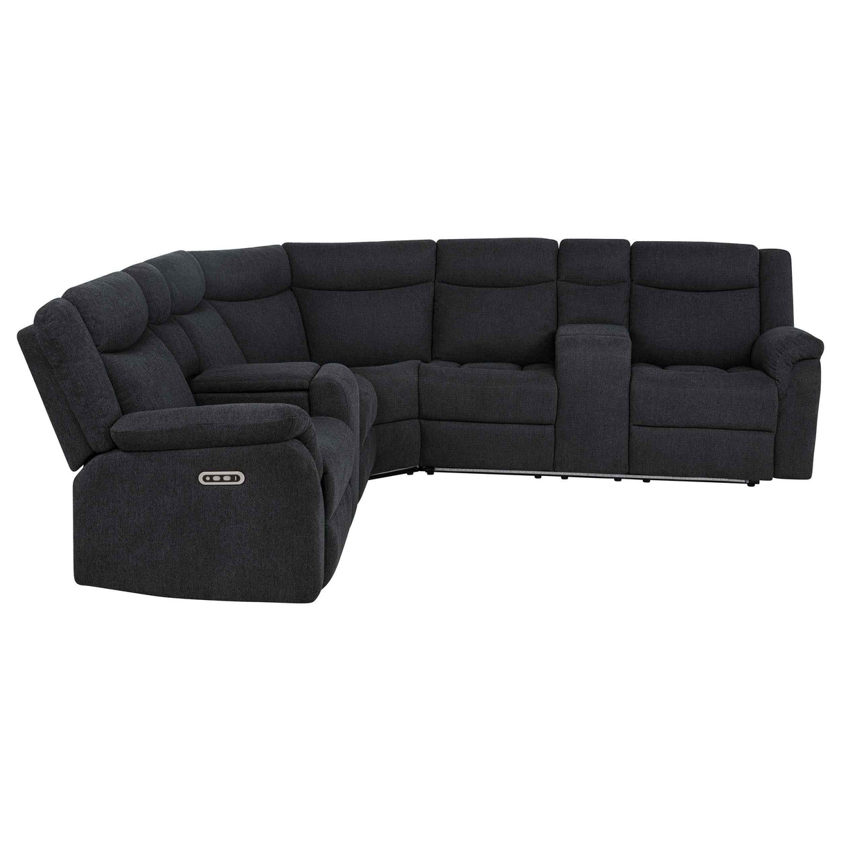 Hagen Steel Grey Upholstered Power Reclining Sectional Sofa by Coaster at Eve Furniture