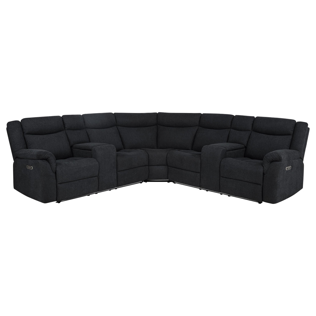 Hagen Steel Grey Upholstered Power Reclining Sectional Sofa by Coaster at Eve Furniture
