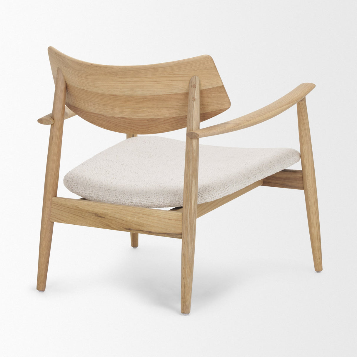 Haggen Light Brown Oak Wood w/ Cream Fabric Accent Chair by Mercana at Eve Furniture