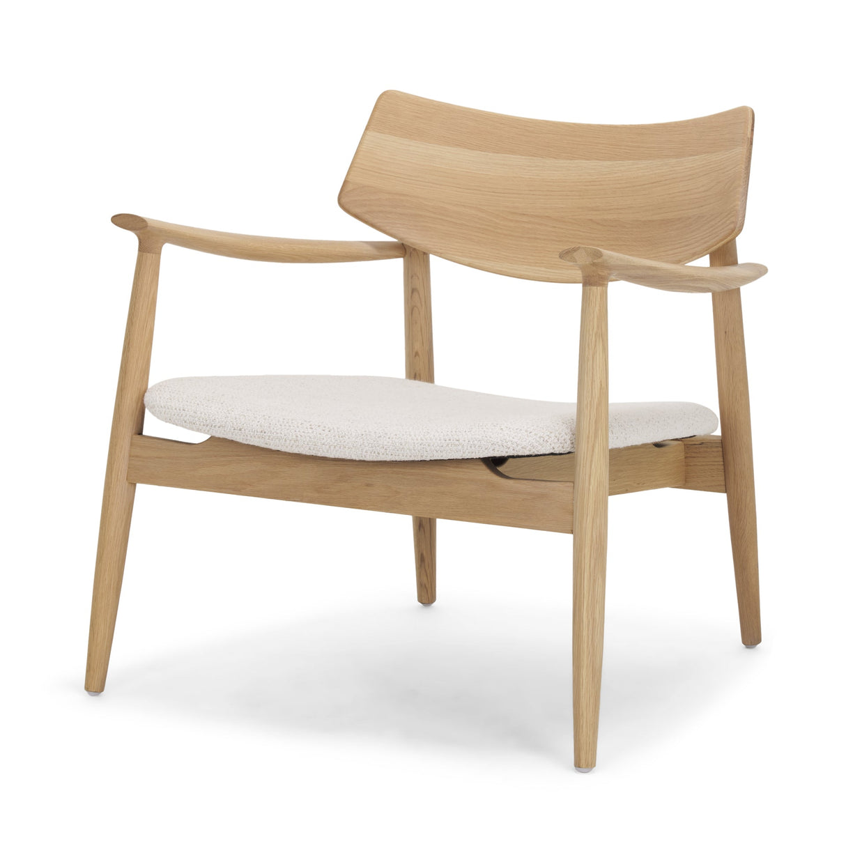 Haggen Light Brown Oak Wood w/ Cream Fabric Accent Chair by Mercana at Eve Furniture