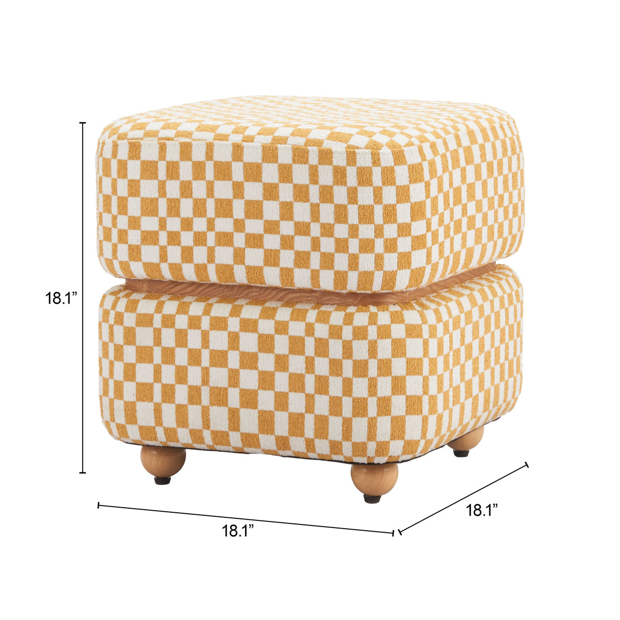 Haki Multicolor Ottoman by Zuomod at Eve Furniture