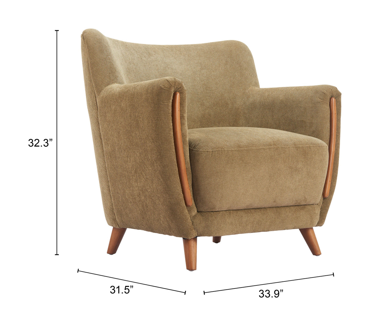 Hako Olive Green Accent Chair by Zuomod at Eve Furniture