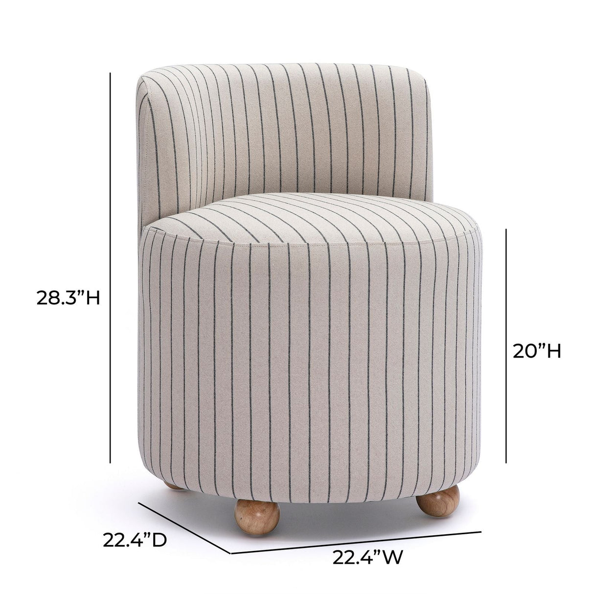 Hakuna Black and White Striped Linen Desk Chair by TOV Furniture at Eve Furniture