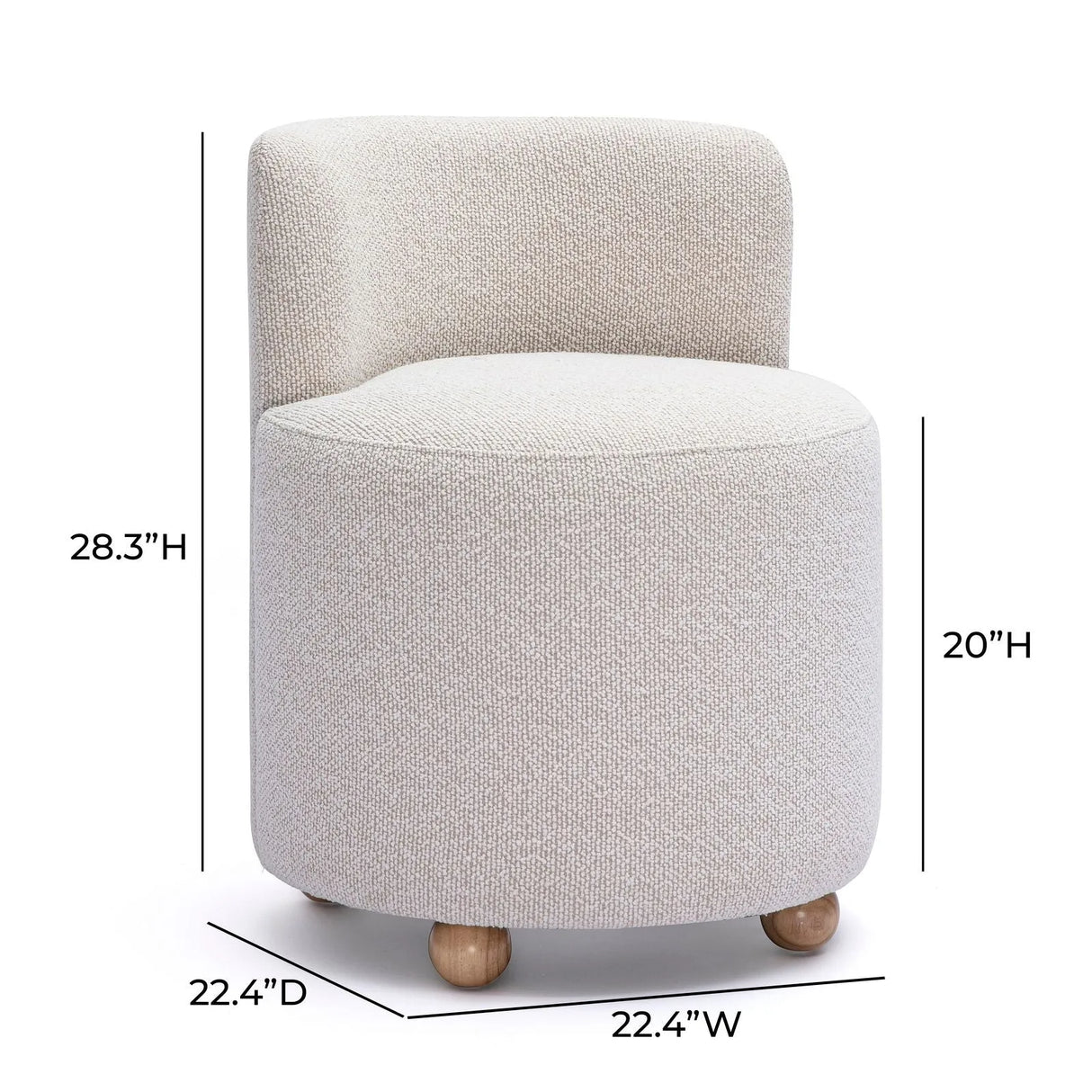 Hakuna Cream Performance Boucle Desk Chair by TOV Furniture at Eve Furniture