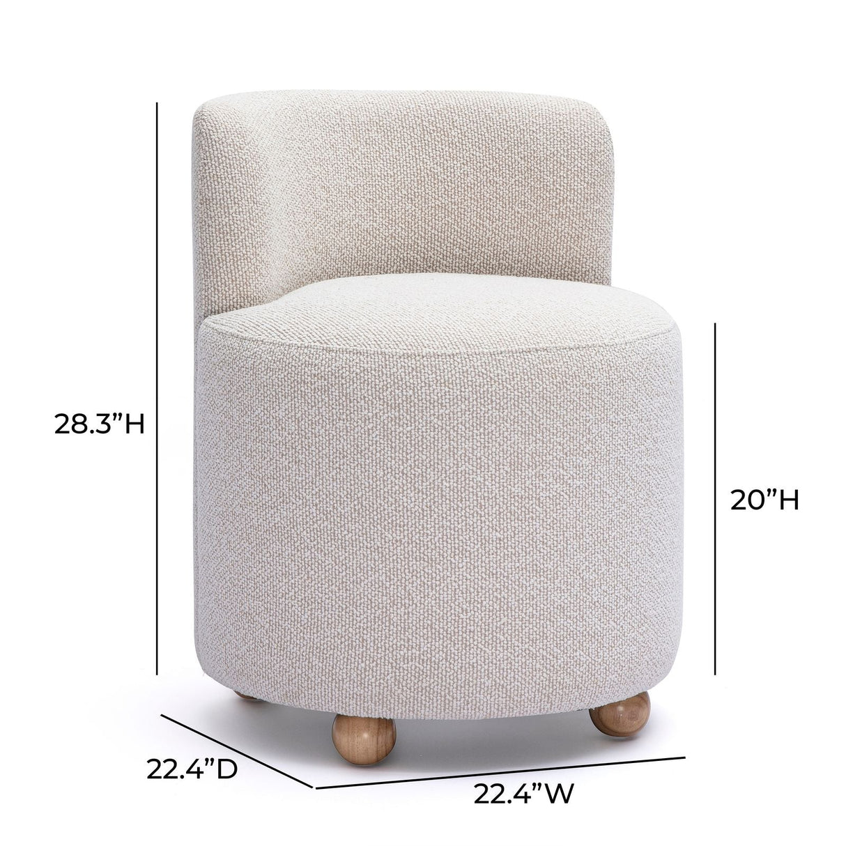 Hakuna Cream Performance Boucle Desk Chair by TOV Furniture at Eve Furniture