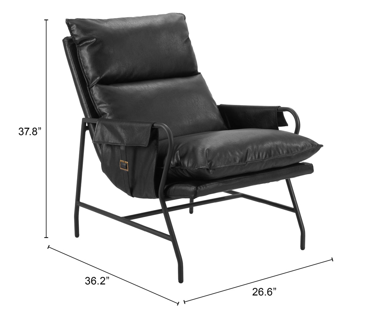 Halaus Black Accent Chair by Zuomod at Eve Furniture