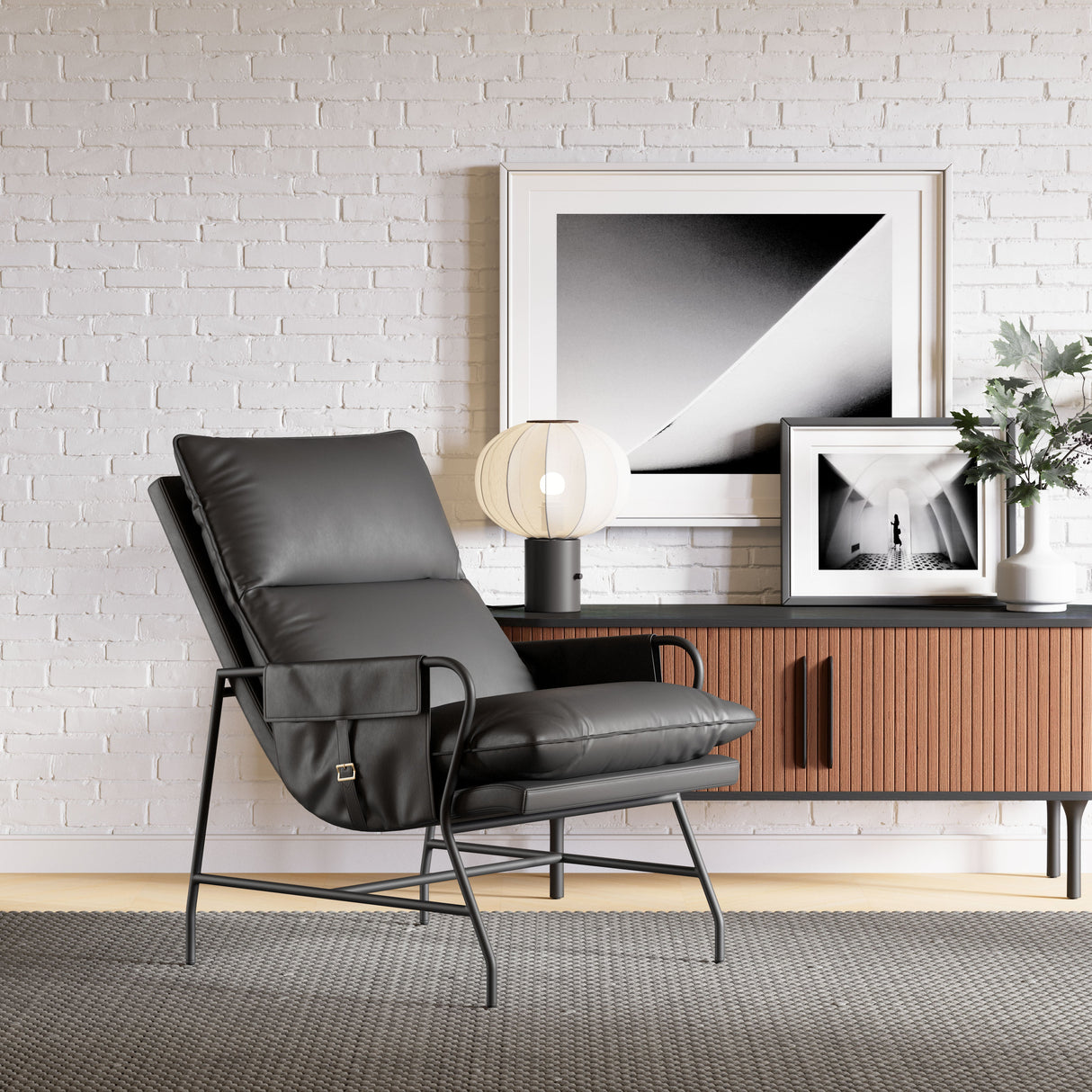 Halaus Black Accent Chair by Zuomod at Eve Furniture