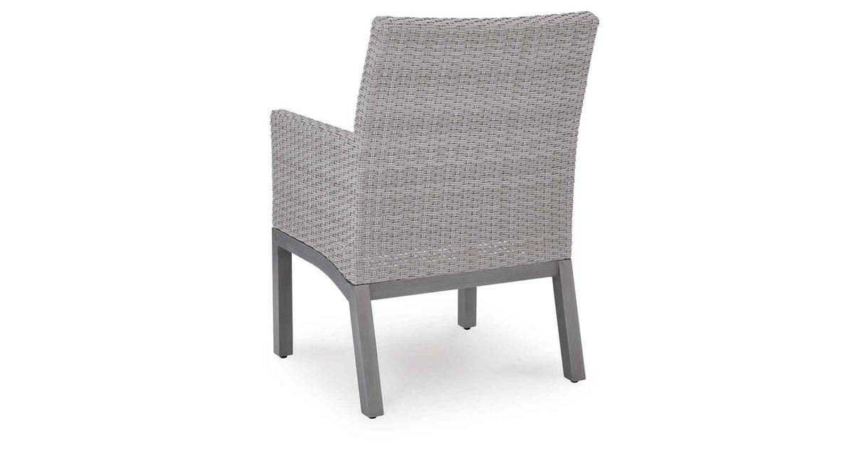 Half Moon Beach Blue/Gray Outdoor Arm Chair with Cushion (Set of 2) by Ashley at Eve Furniture