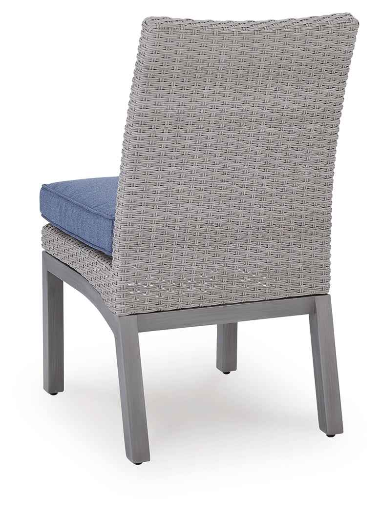 Half Moon Beach Blue/Gray Outdoor Side Chair with Cushion (Set of 2) by Ashley at Eve Furniture