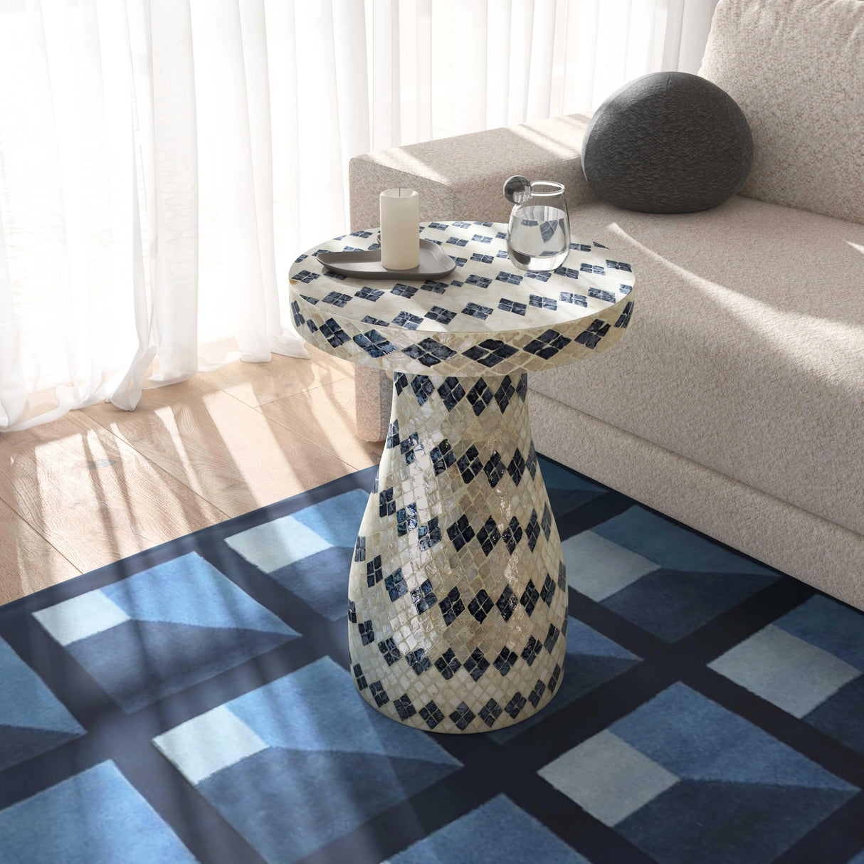 Halio Shell Side Table by TOV Furniture at Eve Furniture
