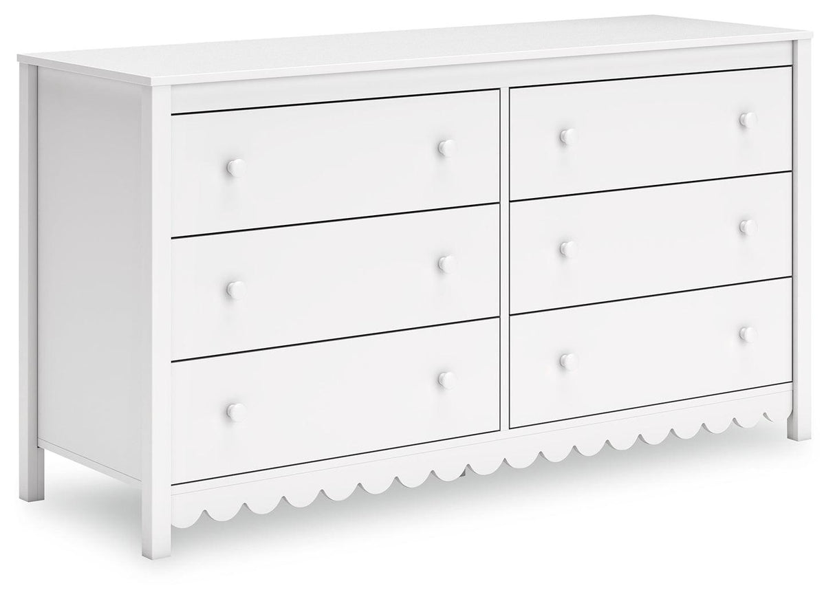 Hallityn Twin Panel Headboard with Dresser and Nightstand in White by Ashley at Eve Furniture