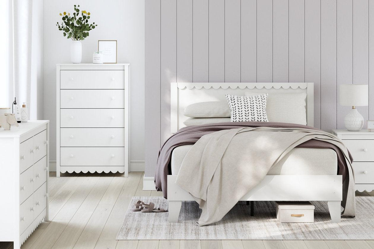 Hallityn White Full Panel Platform Bed by Ashley at Eve Furniture