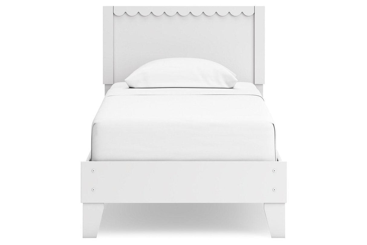 Hallityn White Twin Panel Platform Bed by Ashley at Eve Furniture