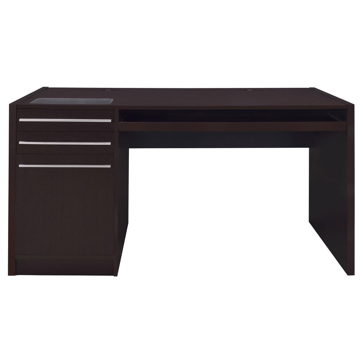 Halston Cappuccino 3-Drawer Connect-it Office Desk by Coaster at Eve Furniture