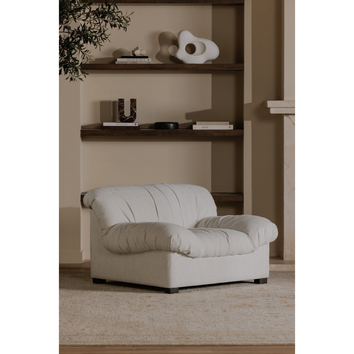 Halston Flecked Oat Lounge Chair by Moe's Home at Eve Furniture