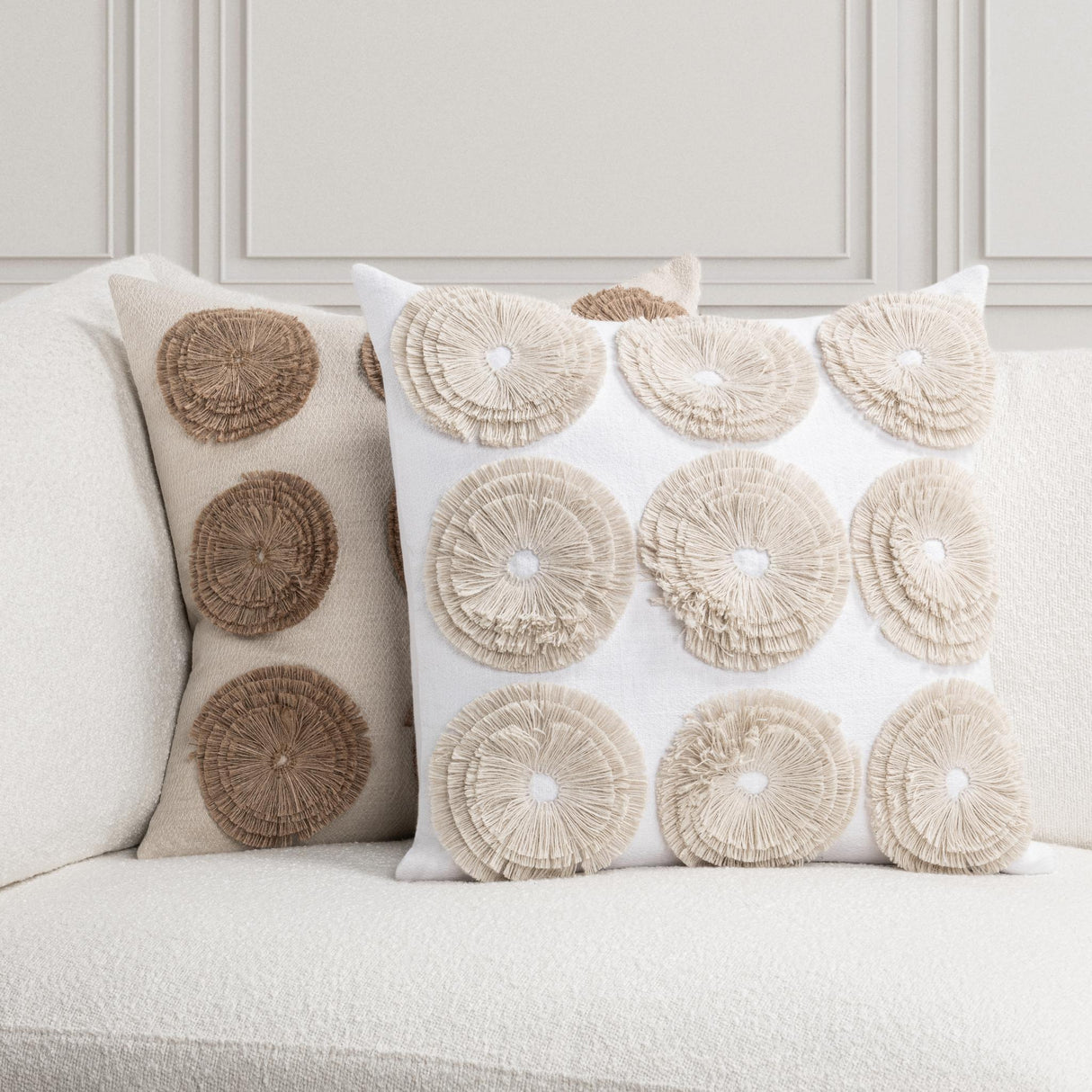 Halston Ivory 22x22 Throw Pillow (Set of 2) by Classic Home at Eve Furniture
