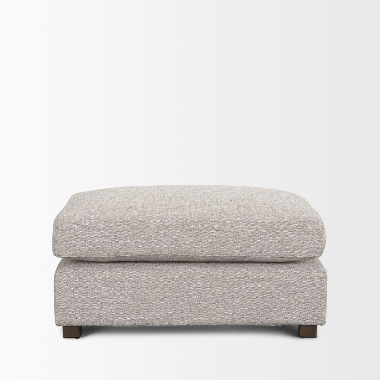 Halston Small Ottoman Light Gray Performance Fabric by Mercana at Eve Furniture