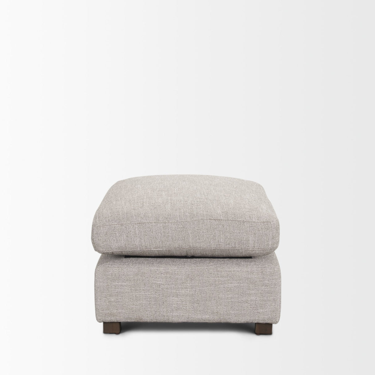 Halston Small Ottoman Light Gray Performance Fabric by Mercana at Eve Furniture