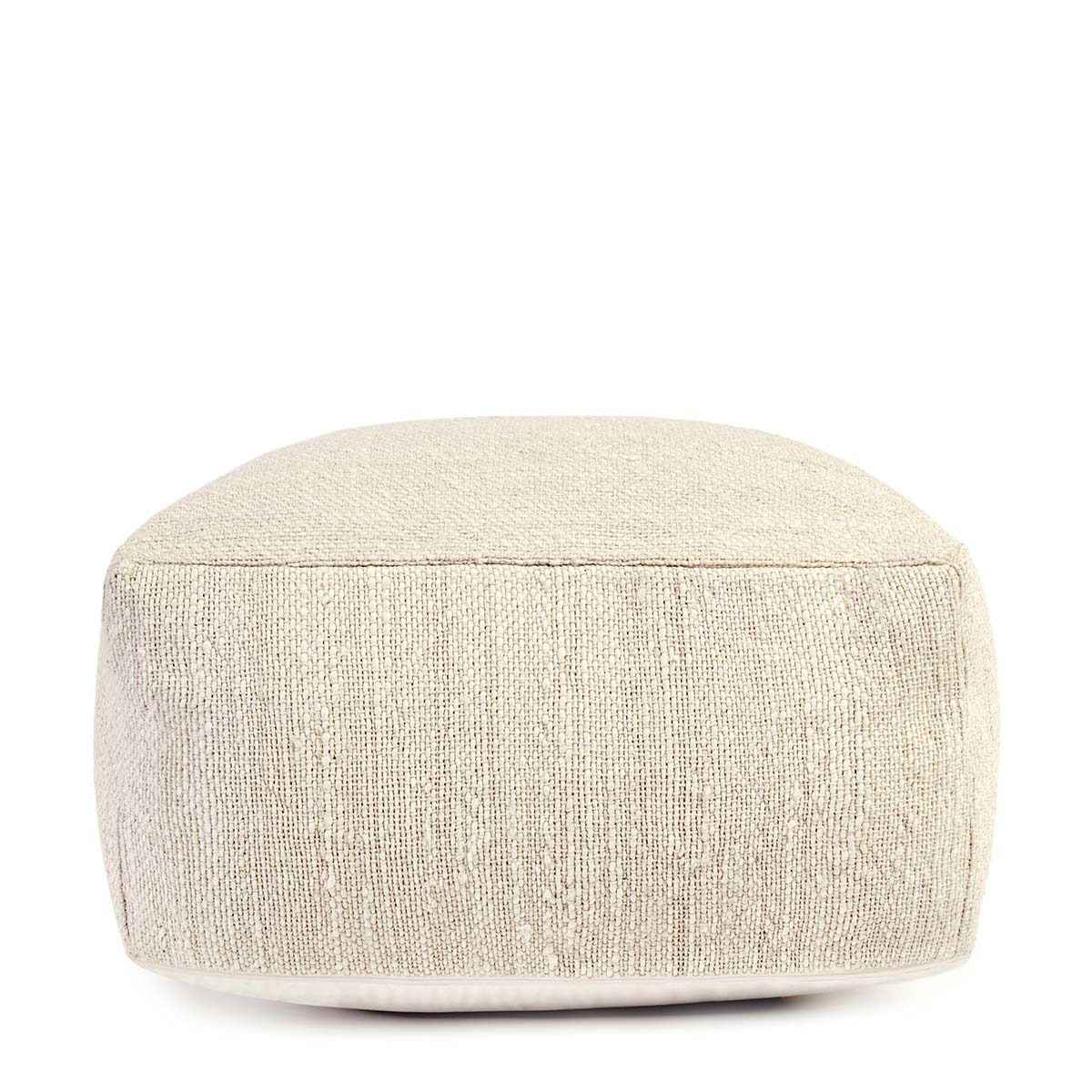 Halter White Ivory Pouf by Classic Home at Eve Furniture