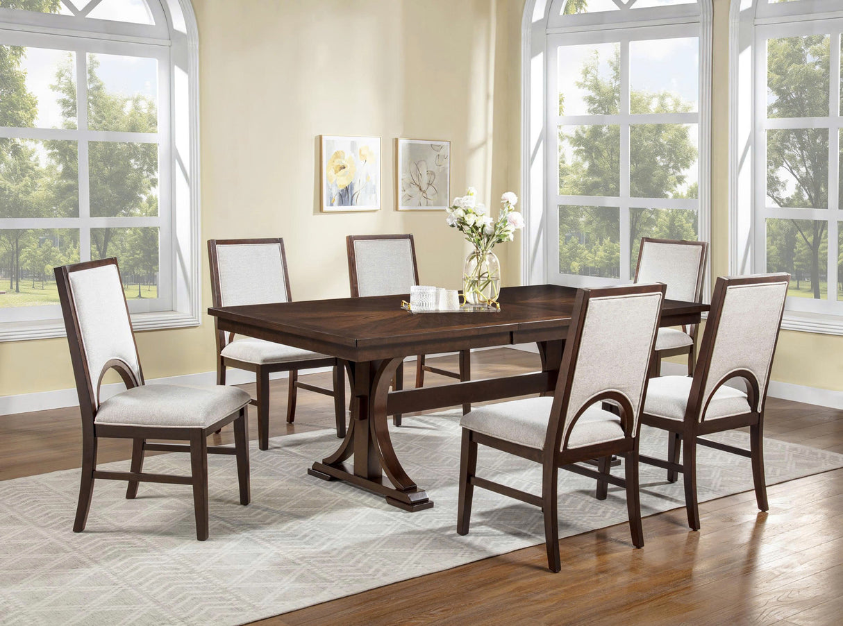 Hamil Brown & Beige Extendable Dining Room Set by Crown Mark at Eve Furniture