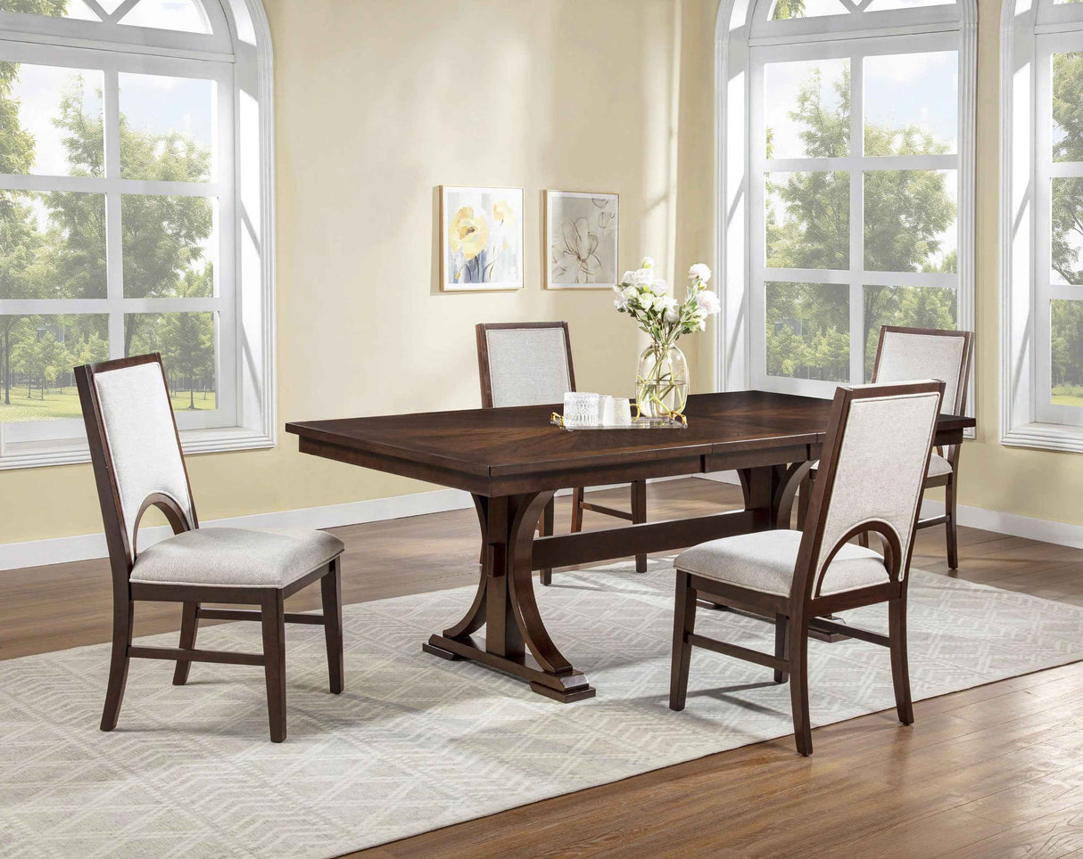 Hamil Brown & Beige Extendable Dining Room Set by Crown Mark at Eve Furniture