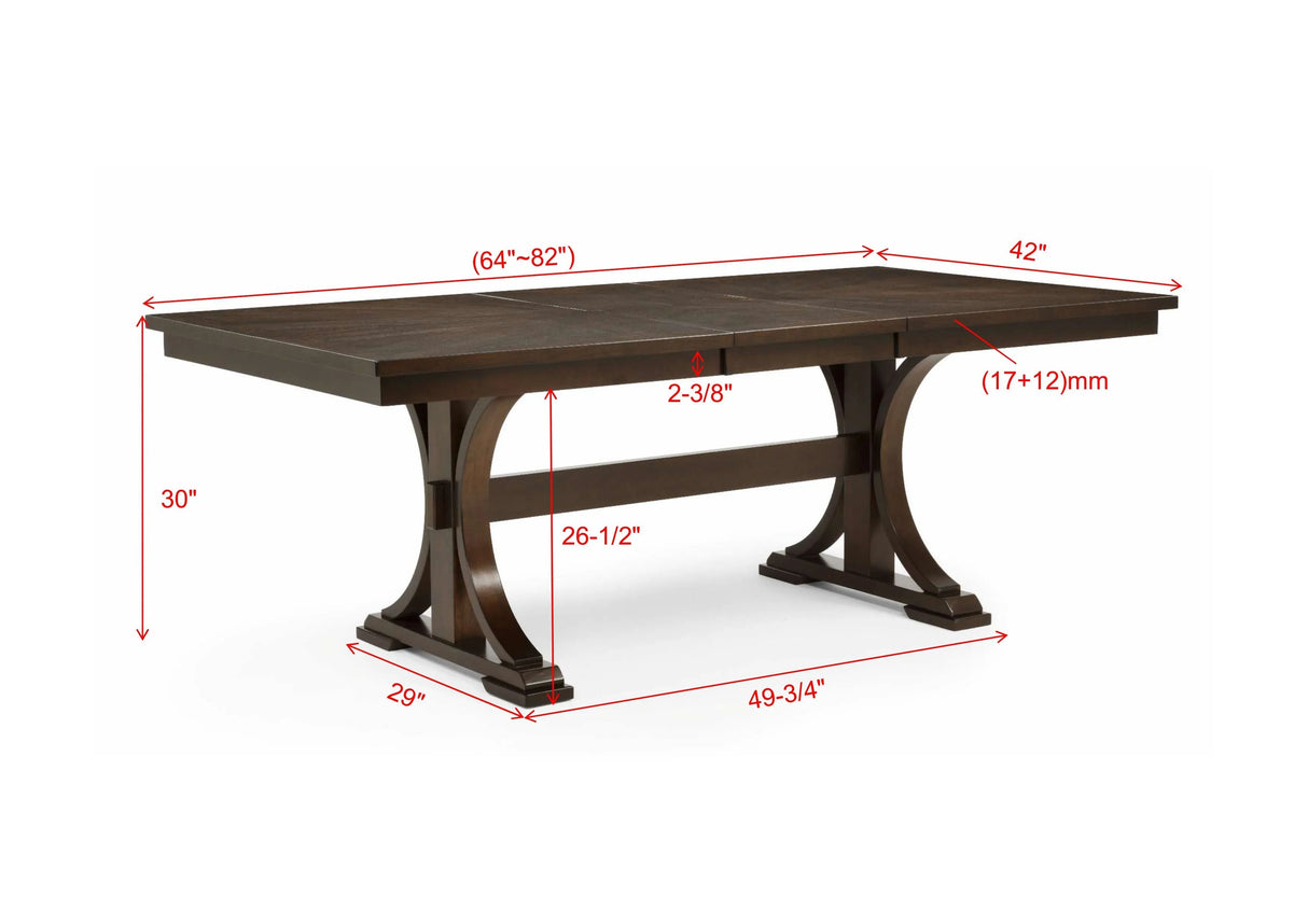 Hamil Brown W/18" Butterfly Leaf Dining Table by Crown Mark at Eve Furniture