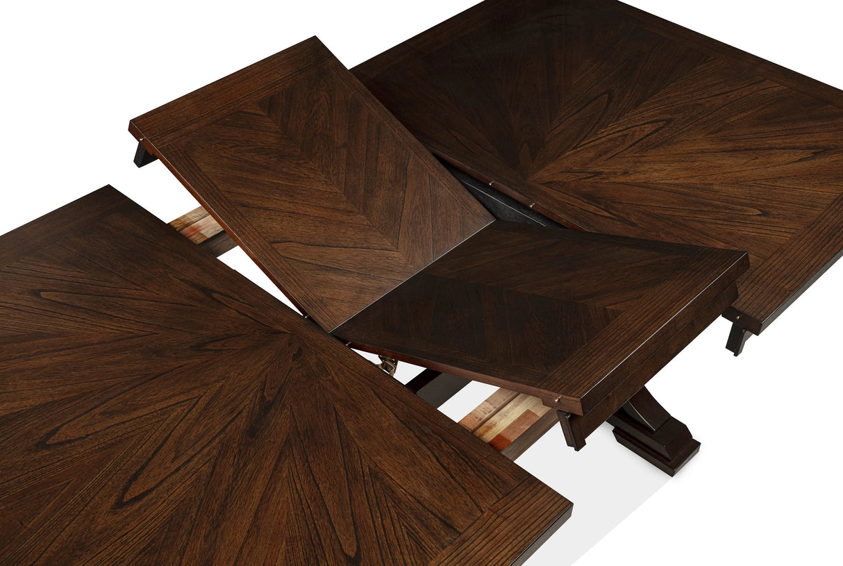 Hamil Brown W/18" Butterfly Leaf Dining Table by Crown Mark at Eve Furniture