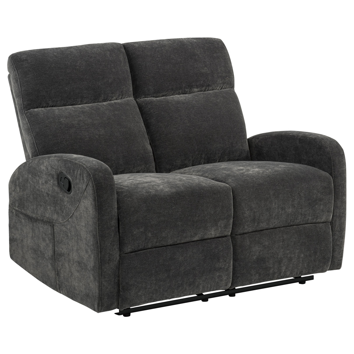 Hamilton 2-piece Chenille Manual Reclining Sofa Set Charcoal Grey by Coaster at Eve Furniture