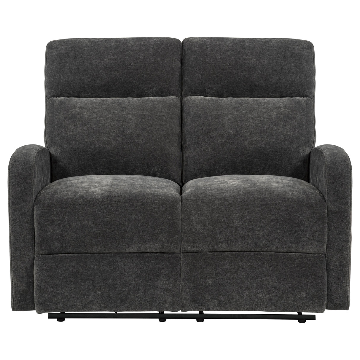 Hamilton Chenille Upholstered Manual Reclining Loveseat Charcoal Grey by Coaster at Eve Furniture