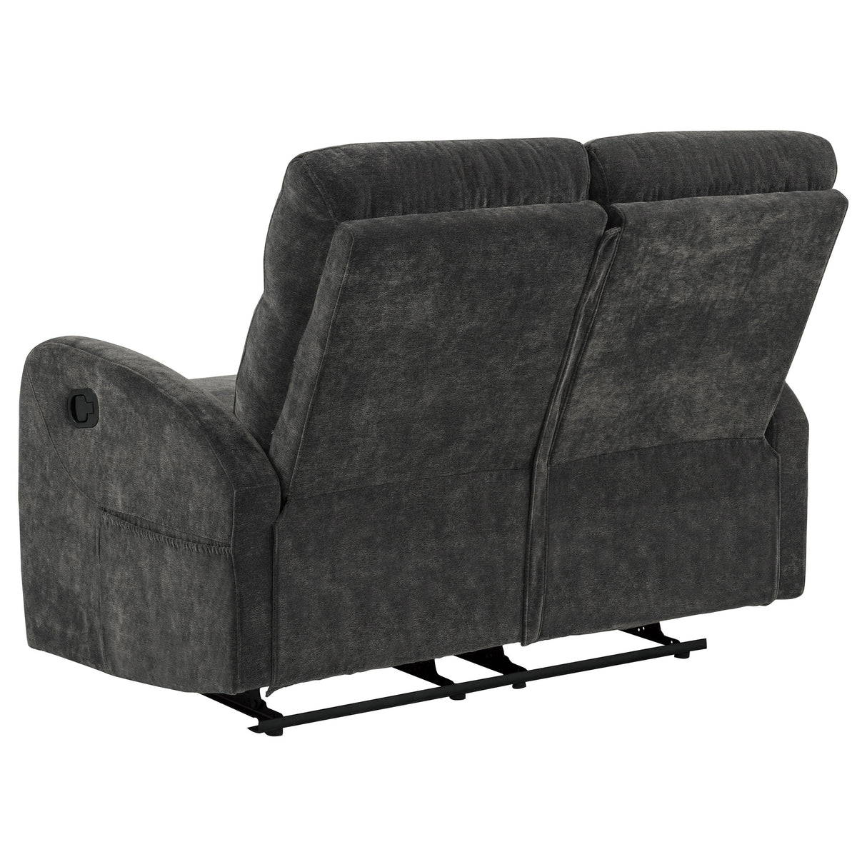 Hamilton Chenille Upholstered Manual Reclining Loveseat Charcoal Grey by Coaster at Eve Furniture