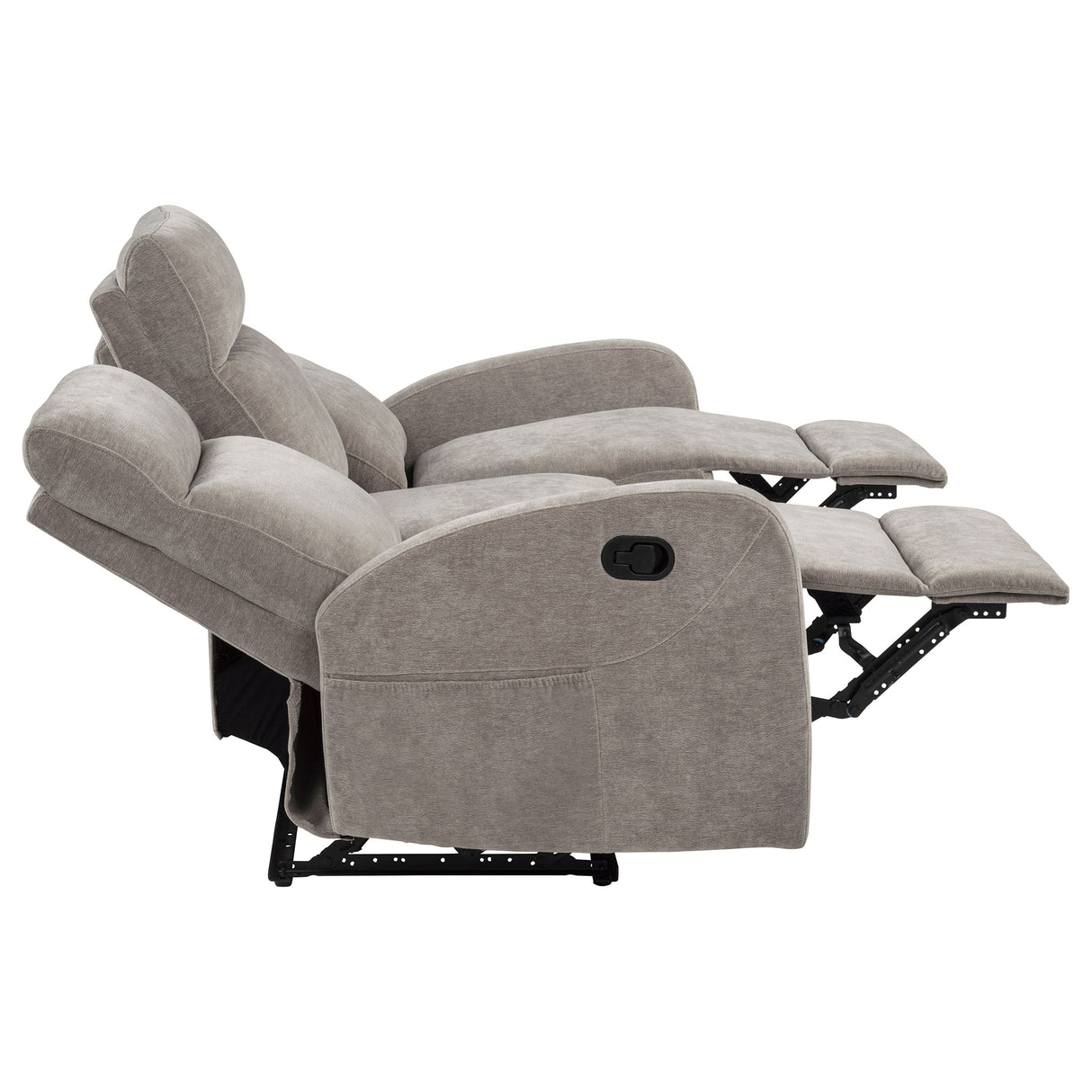 Hamilton Chenille Upholstered Manual Reclining Sofa Sand by Coaster at Eve Furniture
