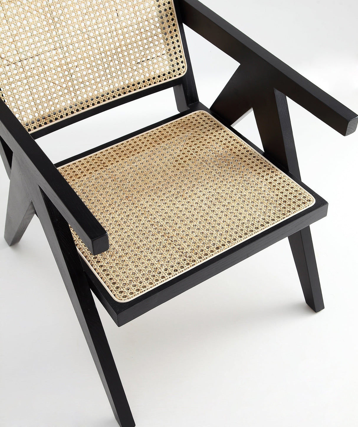 Hamlet Accent Chair in Black and Natural Cane by Manhattan Comfort at Eve Furniture