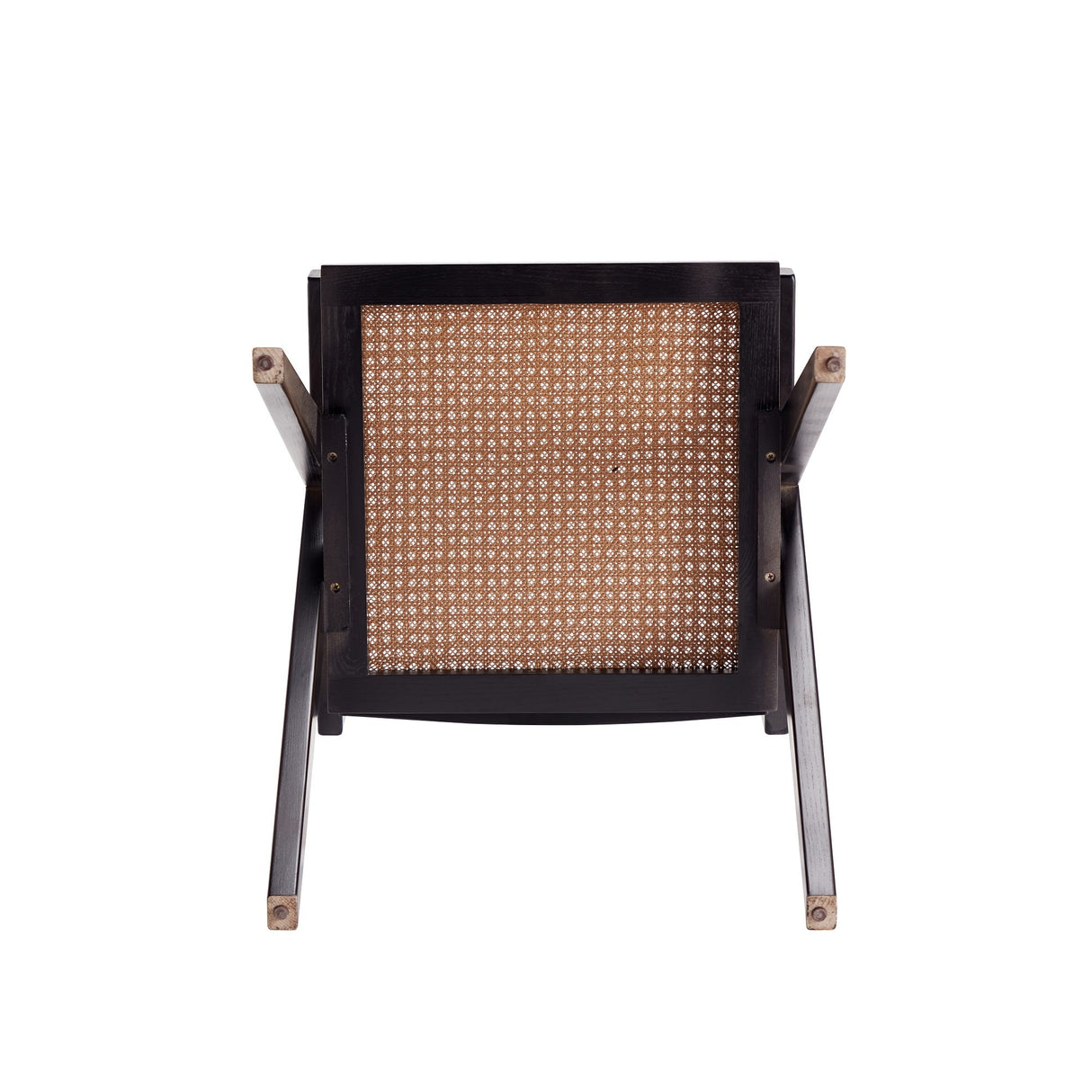 Hamlet Dining Arm Chair in Black and Natural Cane by Manhattan Comfort at Eve Furniture