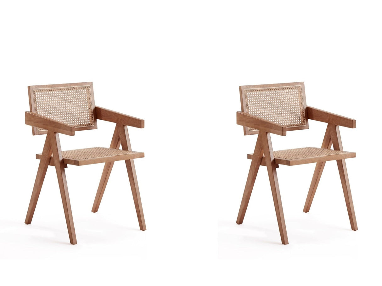 Hamlet Dining Arm Chair in Nature Cane (set of 2) by Manhattan Comfort at Eve Furniture
