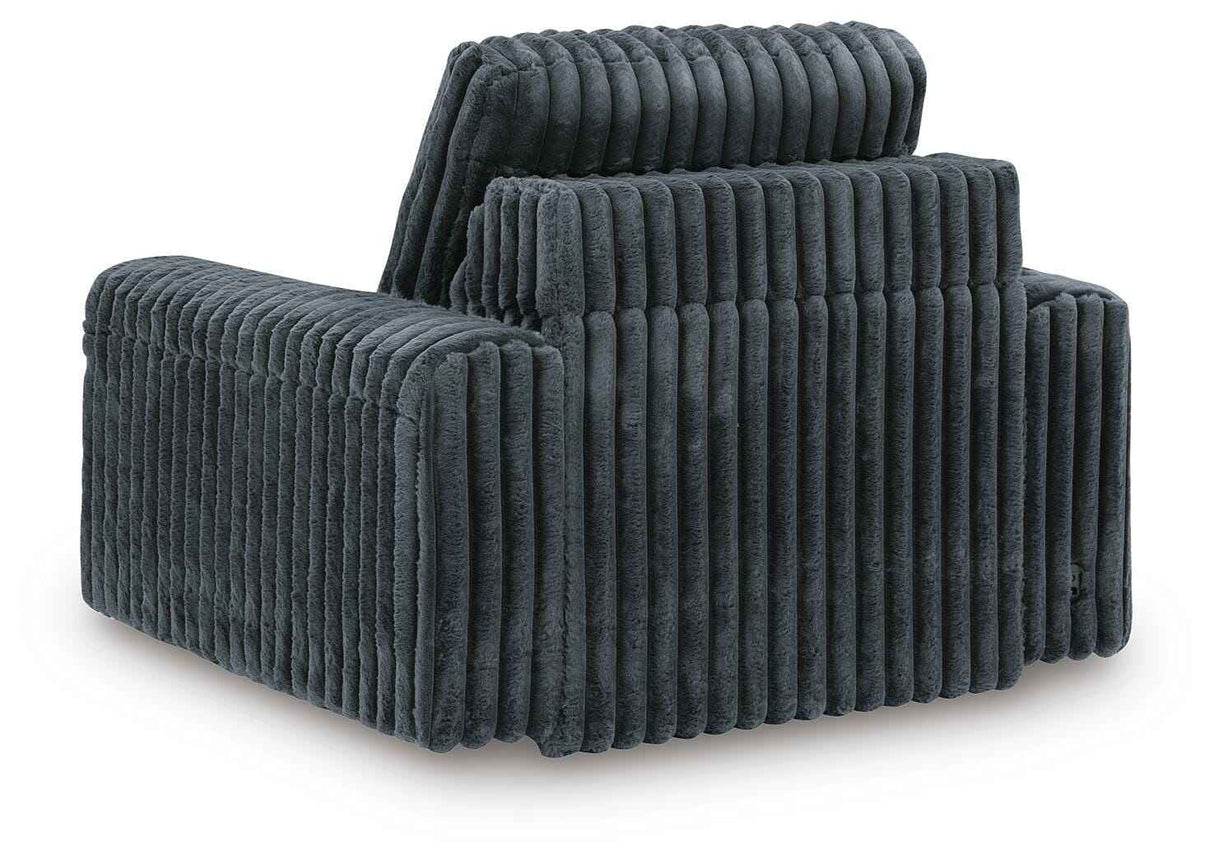 HamlinBay Gunmetal Power Gliding Chaise by Ashley at Eve Furniture