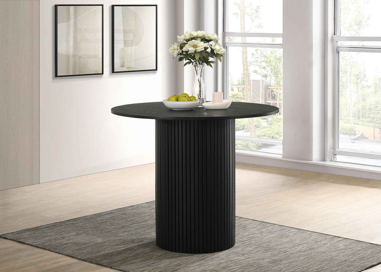 Hamlyn Black 43-inch Round Wood Counter Height Dining Table by Coaster at Eve Furniture