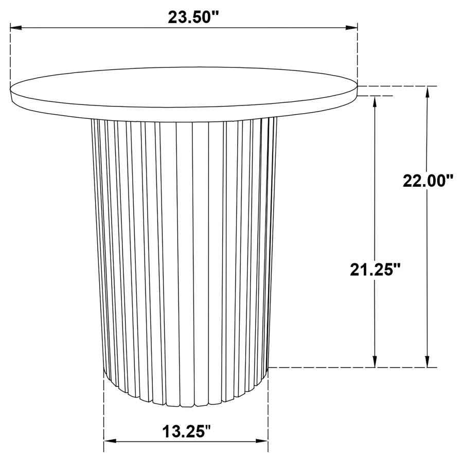 Hamlyn Walnut Round Fluted Occasional Side End Table by Coaster at Eve Furniture
