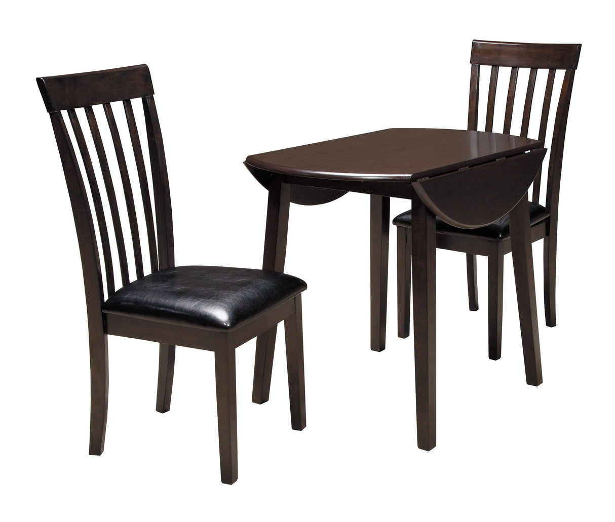 Hammis Dark Brown 3-Piece Round Drop Leaf Table Set by Ashley at Eve Furniture