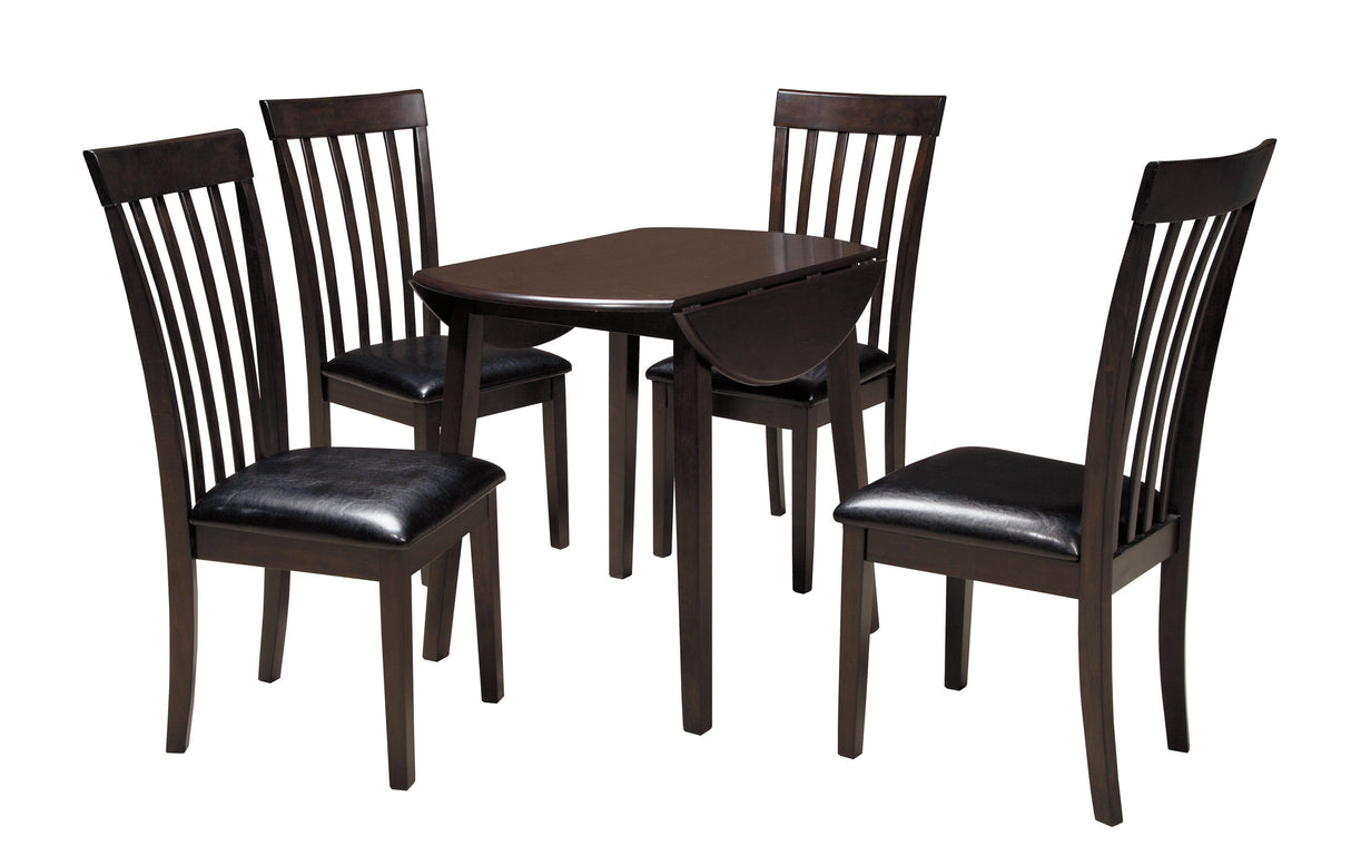 Hammis Dark Brown 5-Piece Round Drop Leaf Table Set by Ashley at Eve Furniture